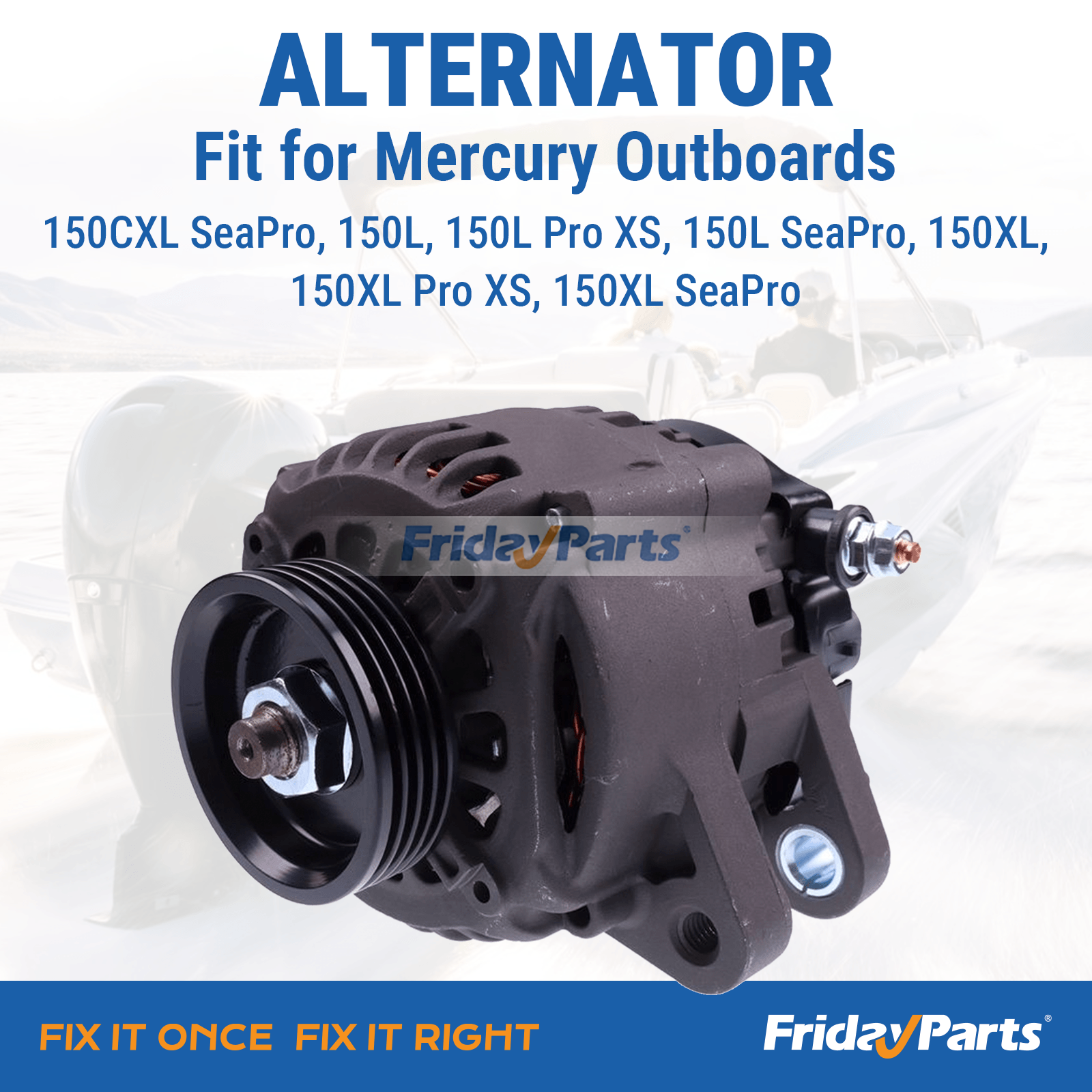 Alternador 8M0057693 8M0062515 8M0065239 para Mercury Marine 150CXLSeaPro 150LProXS 150L 135HP 150HP para Motor,Marítimo 