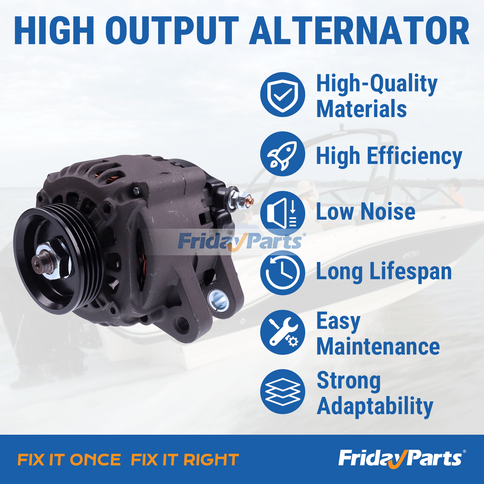 Motor,Marítimo  Para Mercury - Alternador 8M0057693 8M0062515 8M0065239 para Mercury Marine 150CXLSeaPro 150LProXS 150L 135HP 150HP