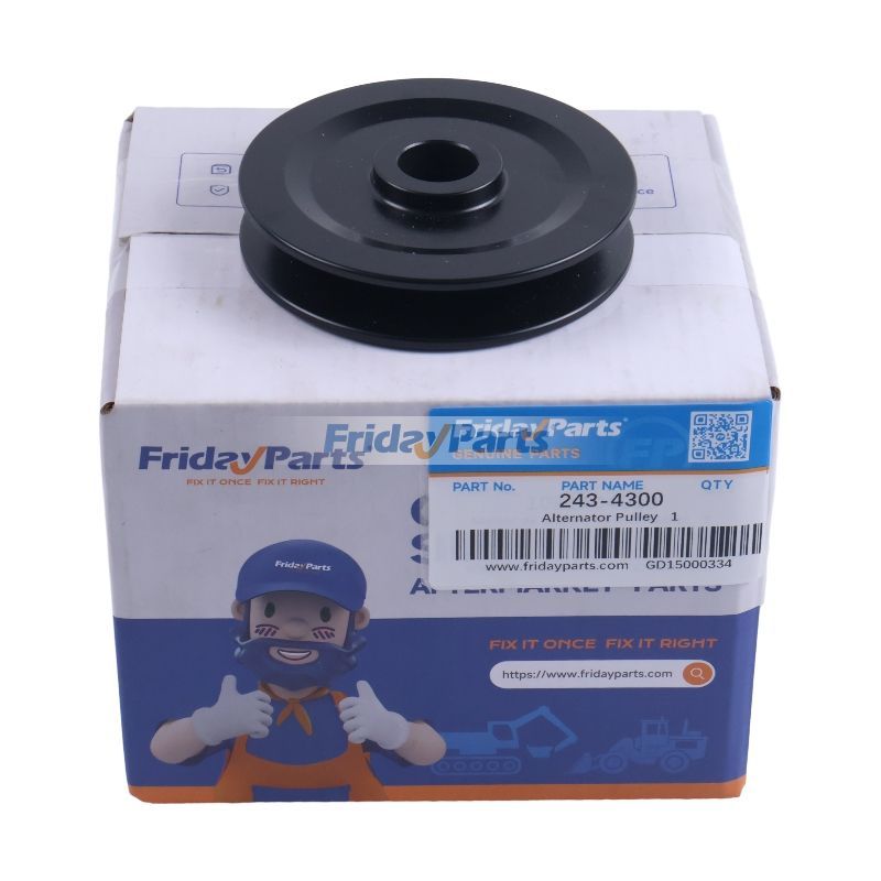 Alternator Pulley 243-4300 for Caterpillar CAT Engine 3024C 3054C 3054E C2.2 C3.3 C4.4