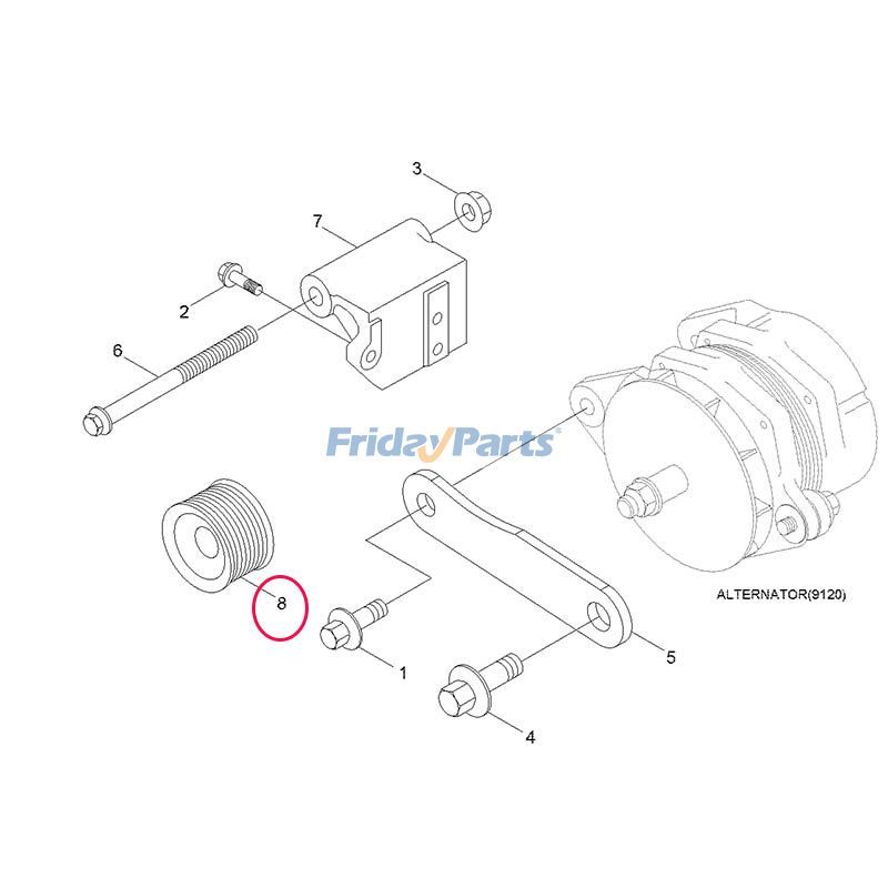  Alternator Pulley R210LC-7 R290LC-7 HL740-3 HL757-9 For HYUNDAI