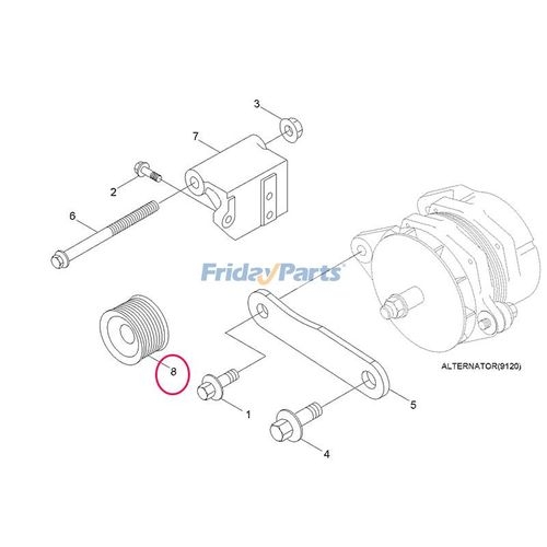 Alternator Pulley 3925852 for Hyundai R140W7 R200W7A R140LC-7 R210LC7A ...