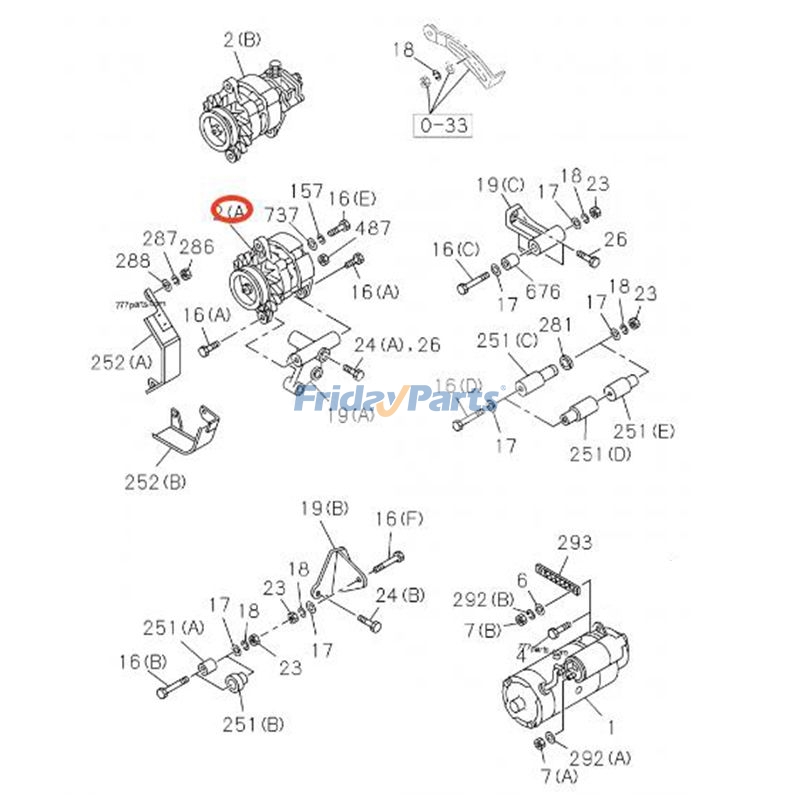 Alternador 8971433290 para motor Isuzu 4BG1, 4JB1, 4JG1 y 4JG2 para excavadora Hitachi EX100 y EX150 Para HITACHI