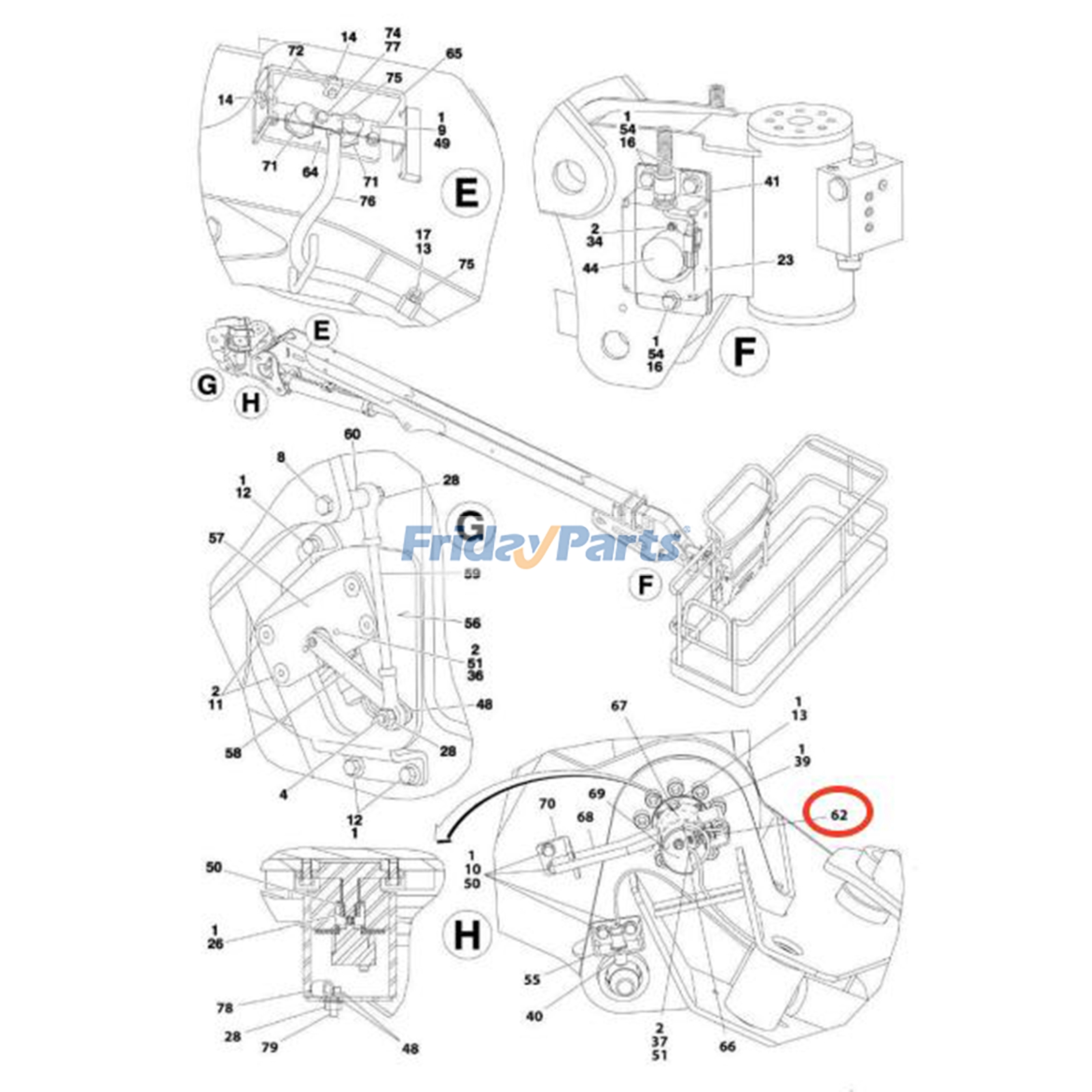Sensor de ángulo 1001135479 para elevador JLG 1500SJ