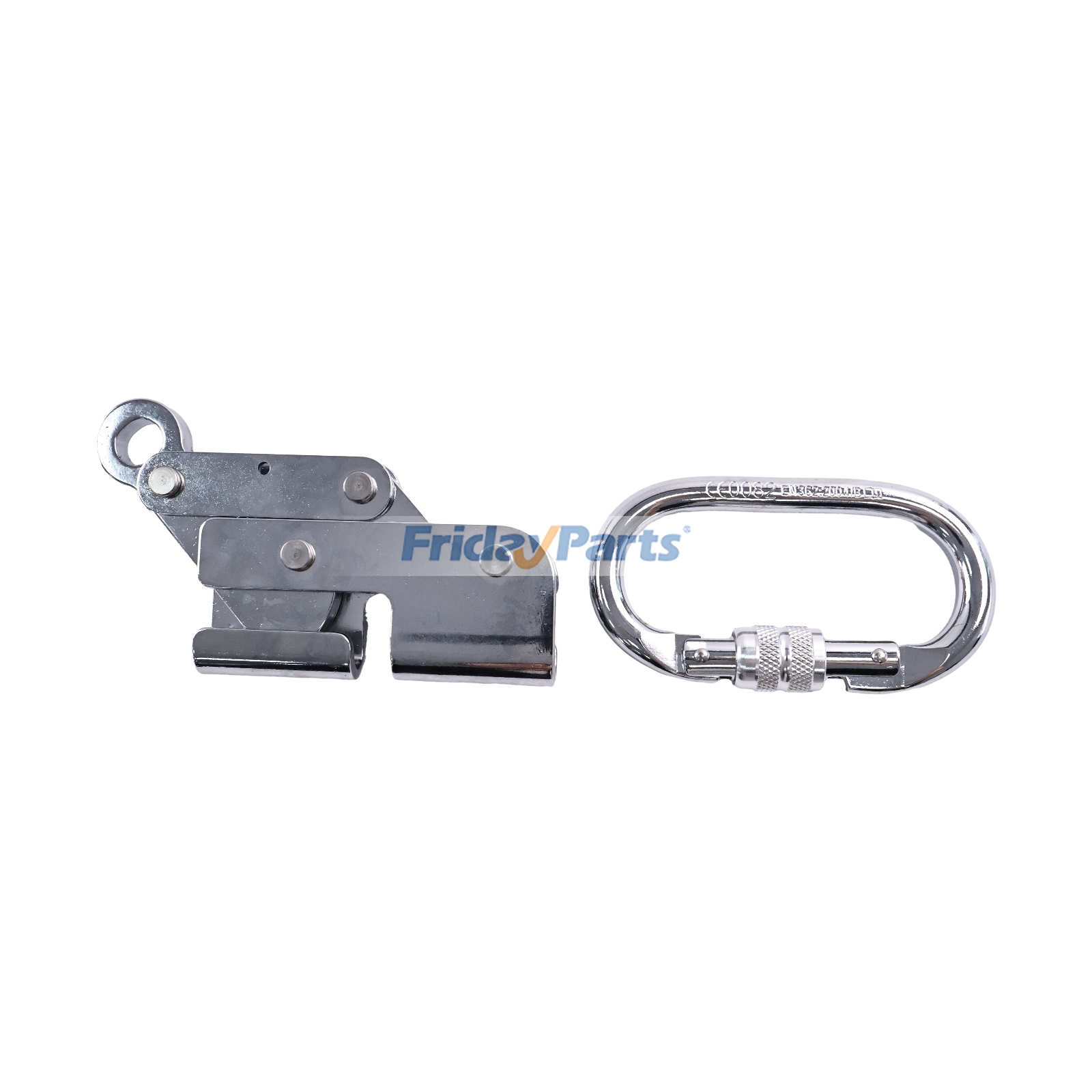 Carro con freno anticaída y mosquetón para cable de acero de 3/8" de diámetro. de FridayParts