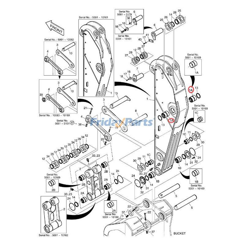 1 PC Arm Boom Bushing Doosan Daewoo for Excavator