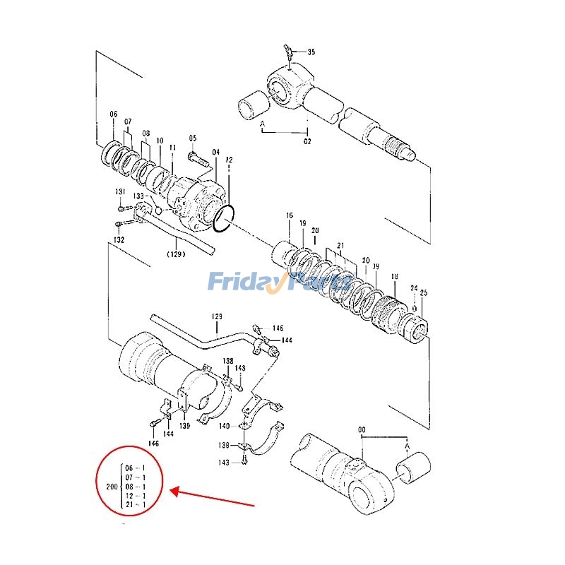 FridayParts Arm Cylinder Seal Kit