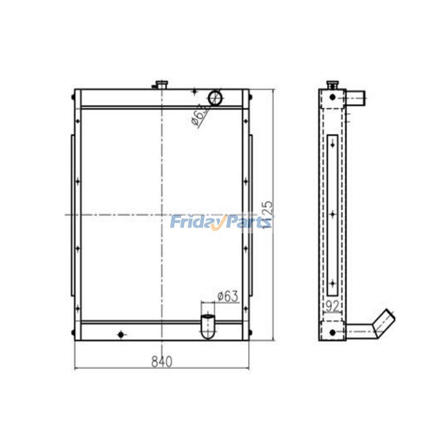 Water Tank Radiator Core ASS'Y for Excavator