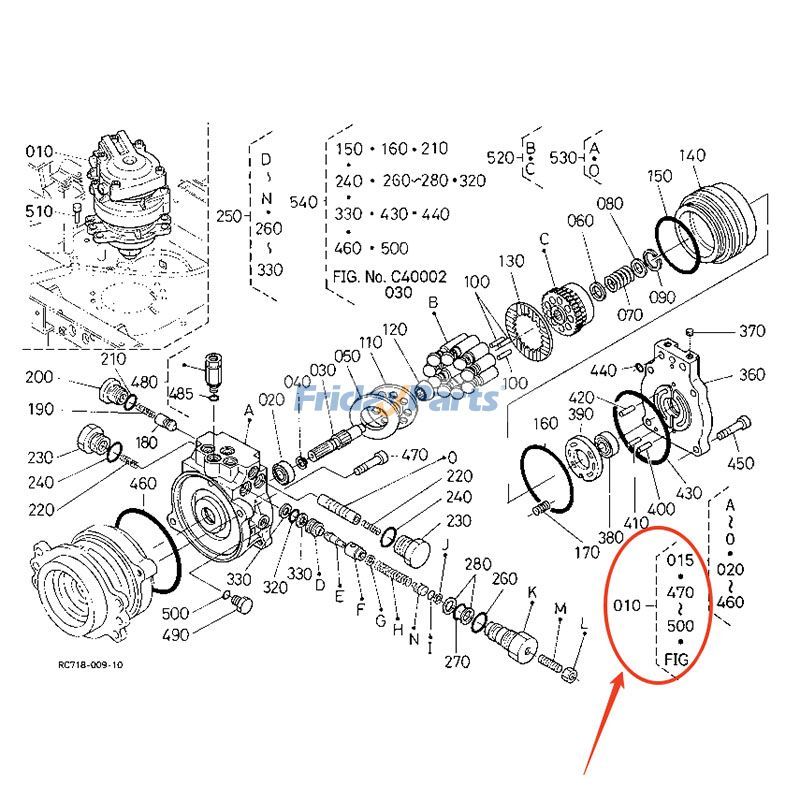 Caixa de engrenagens do conjunto do motor de giro RC511-61900 para escavadeira Kubota U35 U35S U35-S2 para Escavadora 