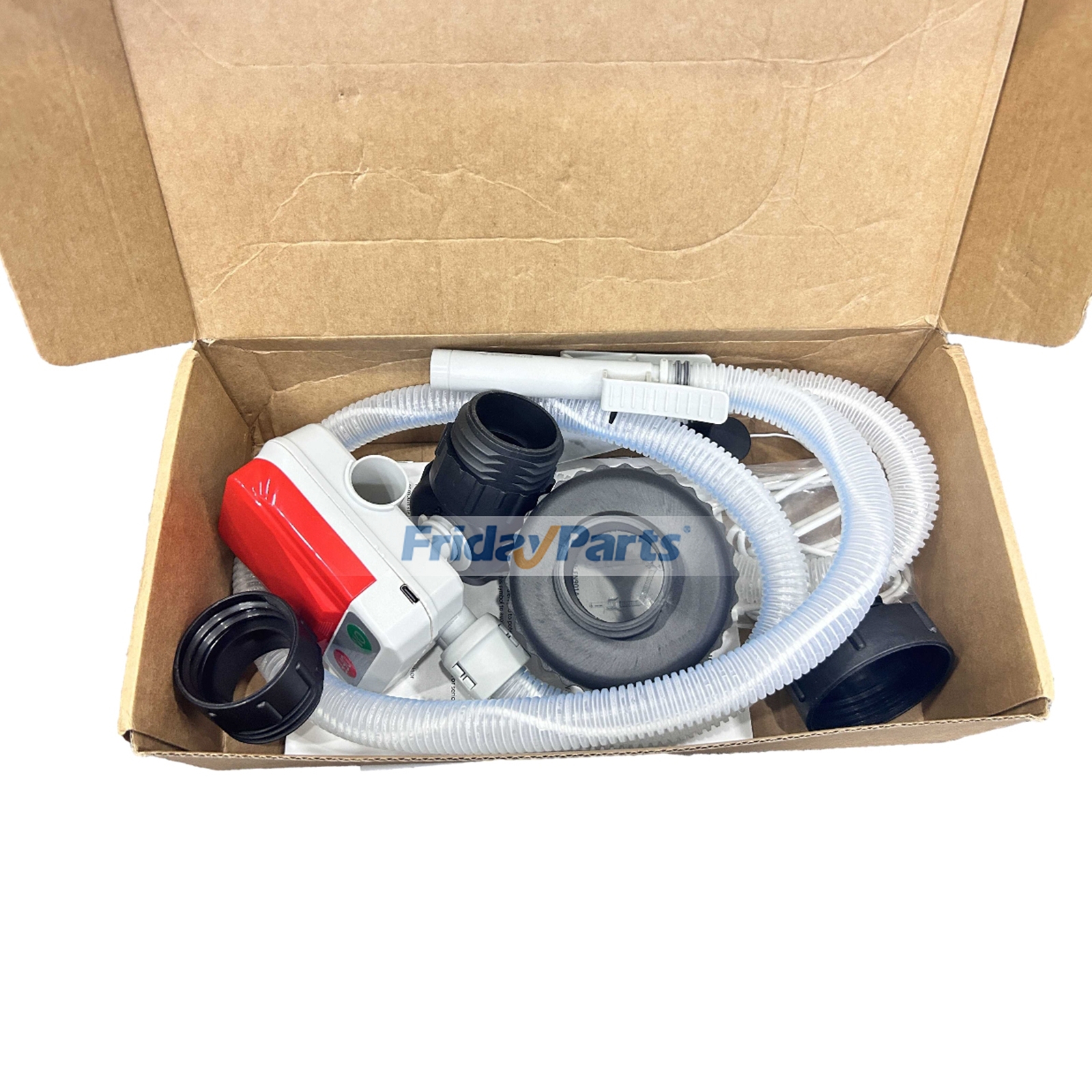 Automatic Fuel Transfer Pump With 51'' Extra Long Hose and 4 Pieces Can Adapter for Excavator Loader Dozer