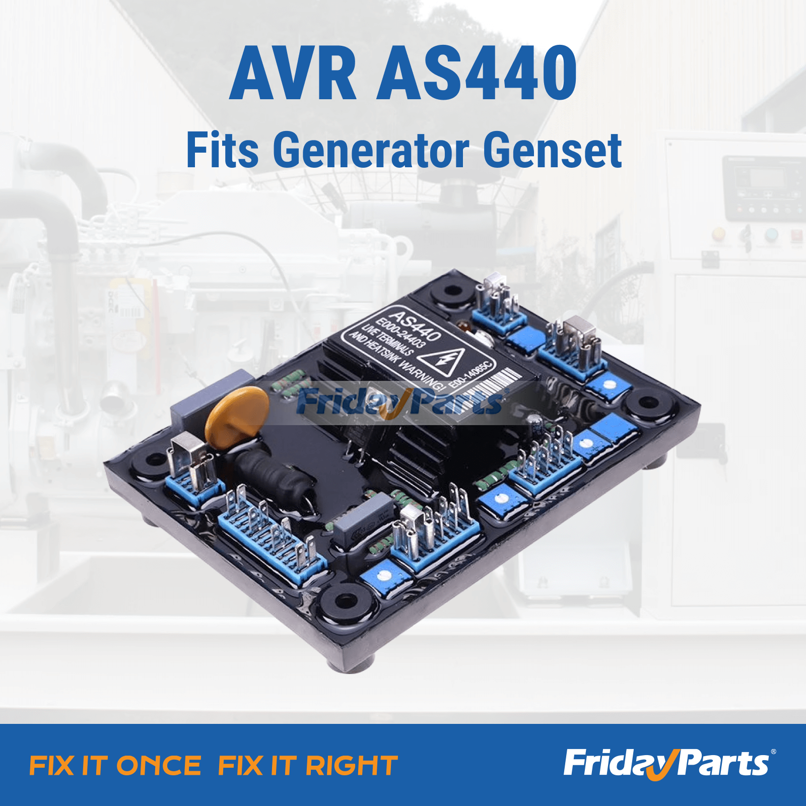 Módulo regulador automático de tensão AVR AS440 se adapta ao gerador Genset para Gerador