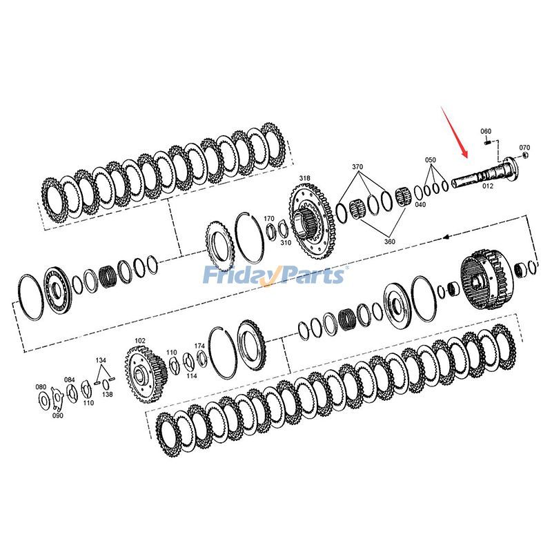 Eje 4644352062 para caja de cambios ZF 4WG180 4WG200 SDLG Cargadora de ruedas LG958L de FridayParts