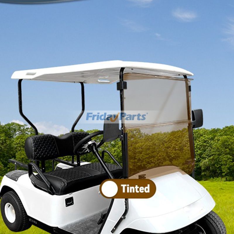 Fold Down Impact Resistant Windshield for Golf Cart