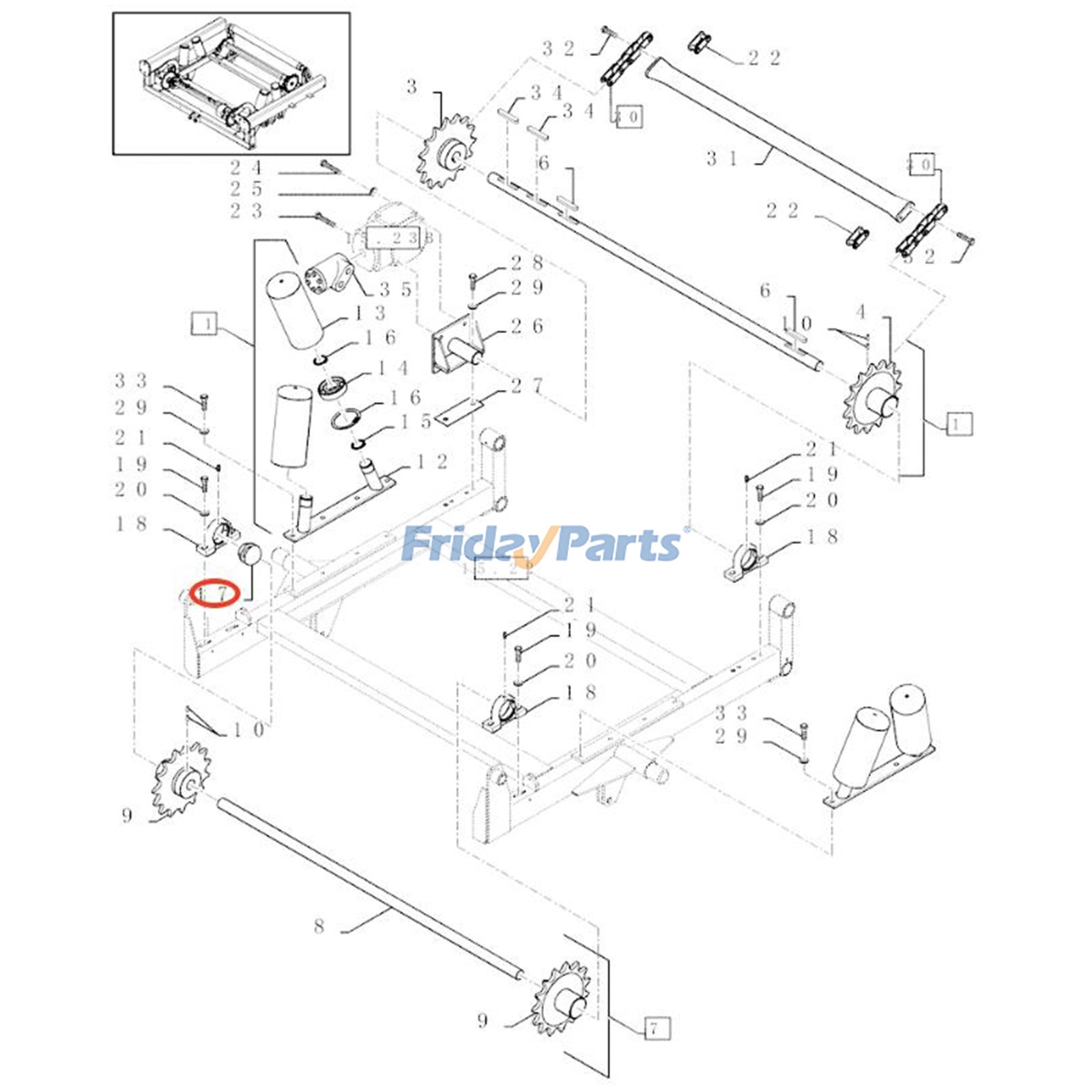 Compre Rolamento de esferas 87605590 para colheitadeiras CASE 7010, 7120, 8120, 9120, 8230, 9230, 7140, 7240, 8240, 8010, 5088 e 6088. na FridayParts
