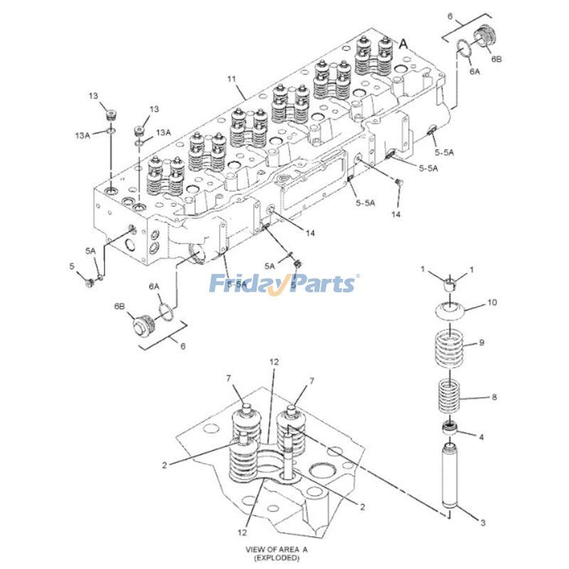 Culata desnuda 312-4207 para motor Caterpillar CAT C9 C-9 de FridayParts