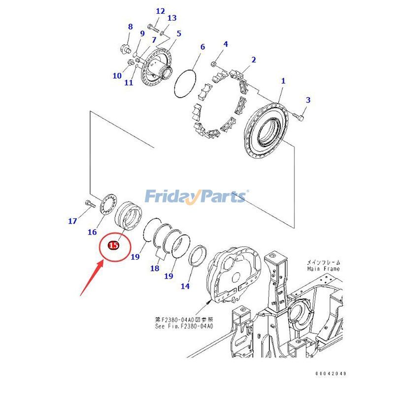 Bearing 17M-09-21130 for Komatsu D155AX-6 D155AX-6A D275A-2 D275A-5 D275A-5D D275A-5R D275AX-5 D275AX-5E0 D275AX-5-KO