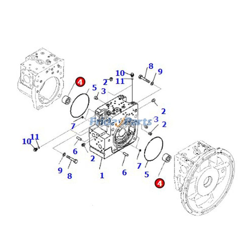 Cojinete 708-2L-42150 para Komatsu PC210-10 PC210-11 PC228US-11 PC230NHD-11 PC240LC-10 PC290LC-10 PC290LC-11 Para KOMATSU