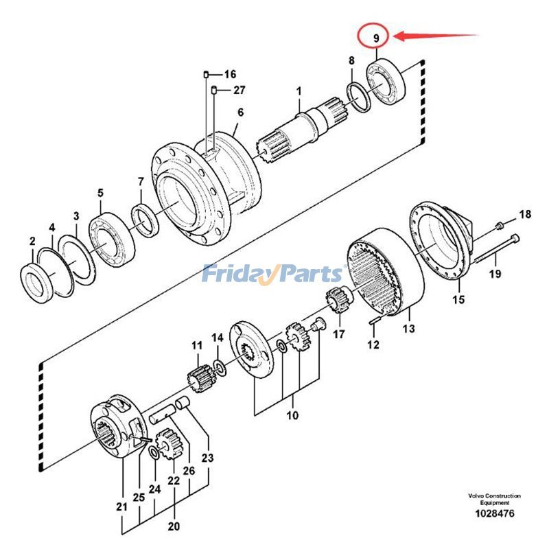 Bearing VOE14640028 for Volvo EC240 EC290 EC330B EC360