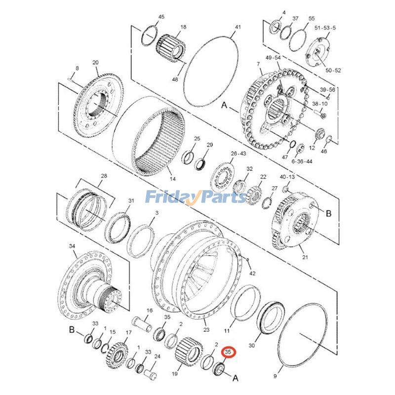 Cojinete 362-5414 para tractor Caterpillar CAT D10N D10R D10T D10T2 Para CAT