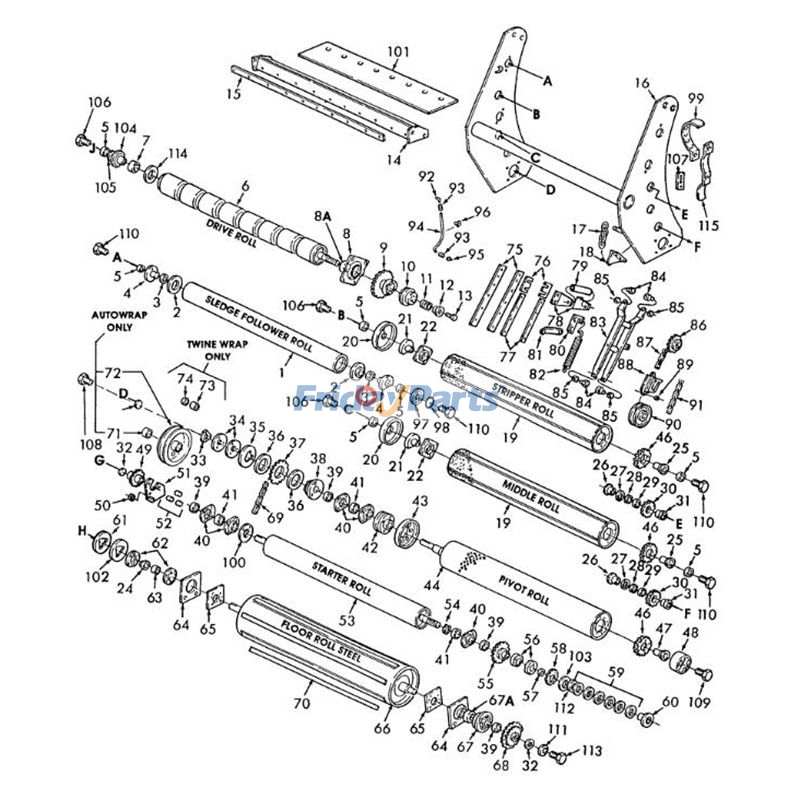 Cojinete 86500438 630210R91 W208PPB5 para empacadora New Holland 660 650