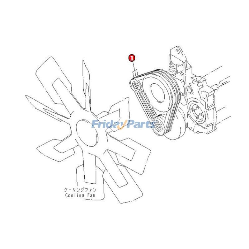 1 juego de correas 04122-22564 para motor Komatsu 6D140-1 S6D170-1 Excavadora PC1600-1 PC650-5 PC710-5 Para KOMATSU