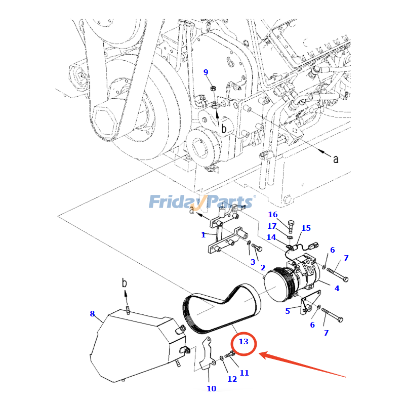 Correa 562-84-3B810 para camión volquete Komatsu HD1500-8. Calidad superior con 3 años de garantía. Para KOMATSU