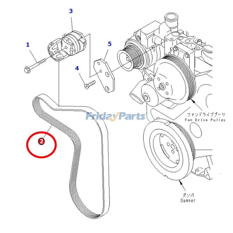 KOMATSU用ベルト 4D102E-1 6D102E