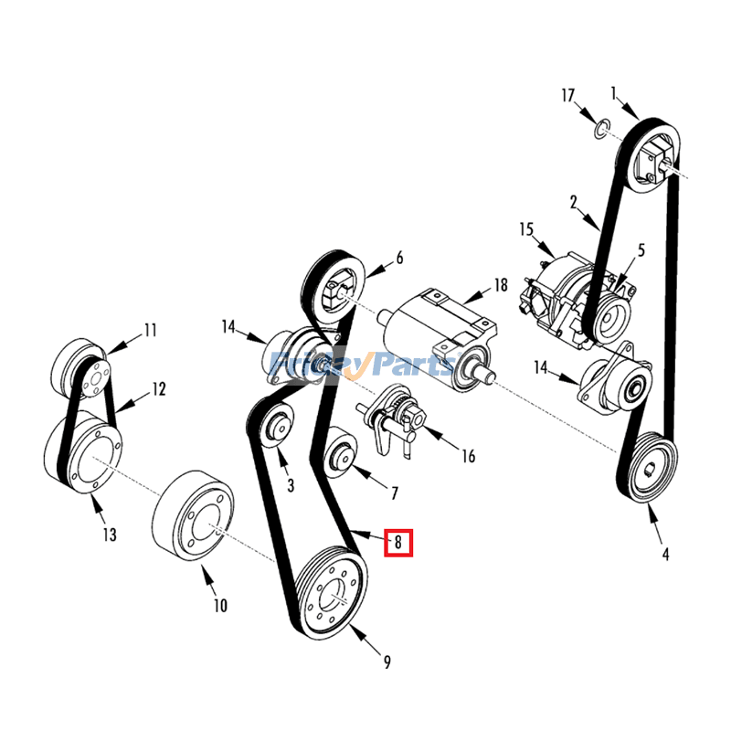 Correa 78-1487 para refrigeración de transporte Thermo King SL-100E SL-200E SL-400E Para Thermo King