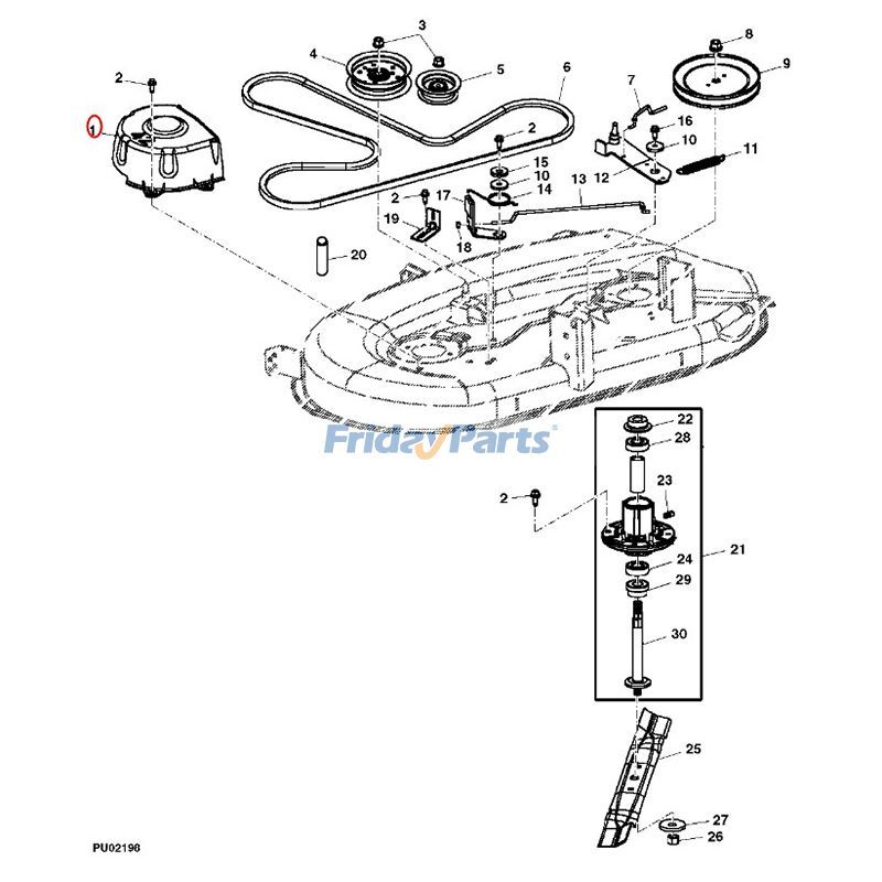 FridayParts Blade Spindle Assembly