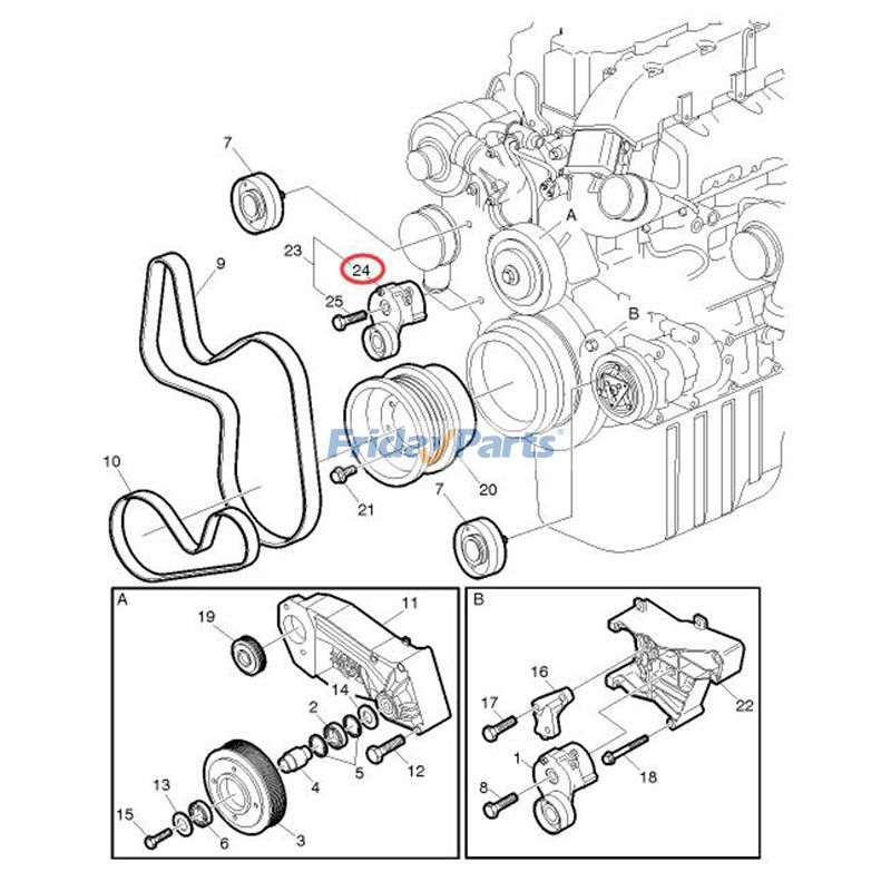 VOLVO用エンジン,ローダー,トラック用ベルトテンショナーバス