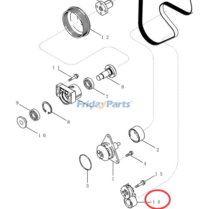 Tensor de correa 87409564 para tractor Ford New Holland TG255 TG285 TG210 TJ330 para Tractor Para Ford,Para New Holland FridayParts