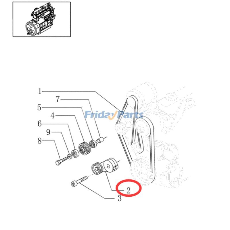 Tensor de correa 87801689 para tractor Ford New Holland 5640 6640 7740 8240 8340 TS110 TS115 para Tractor,Otros Para Ford,Para New Holland FridayParts