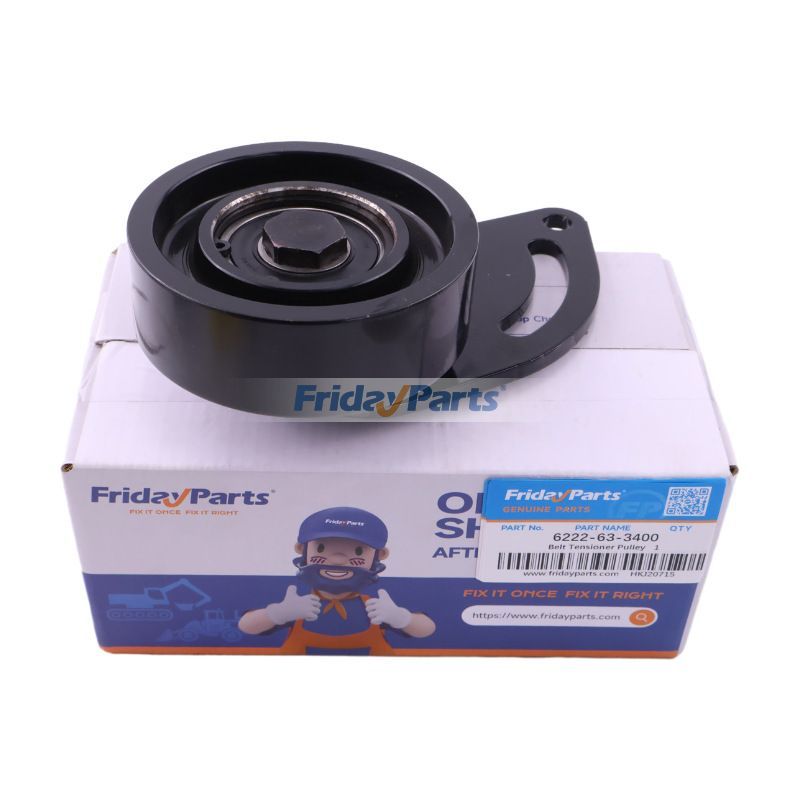 Belt Tensioner Pulley 6222-63-3400 for Komatsu Engine SAA6D108E Excavator PC300-6