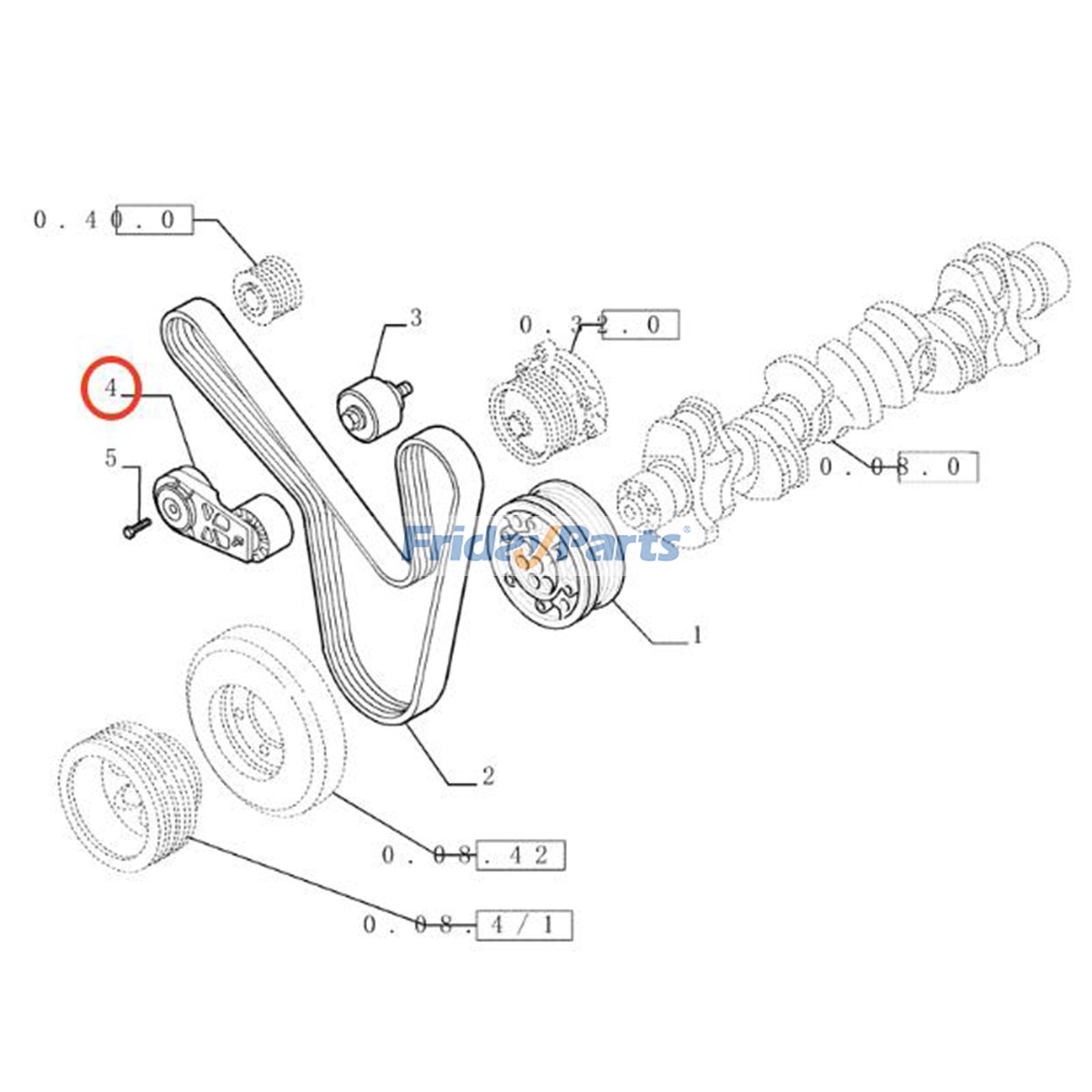 Belt Tensioner 504046191 for CASE Engine F2CE9684C F3BE0684N F3BFE613D Combine 7010 7120 8010 for less