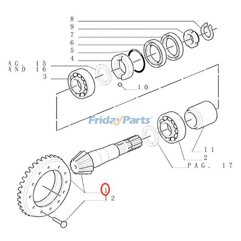 Engranaje cónico 5146255 para tractor New Holland TM140 TM120 TM165 TM175 Ford 8360 8560 Fiat F130 DT Para Ford,Para New Holland,Para Fiat
