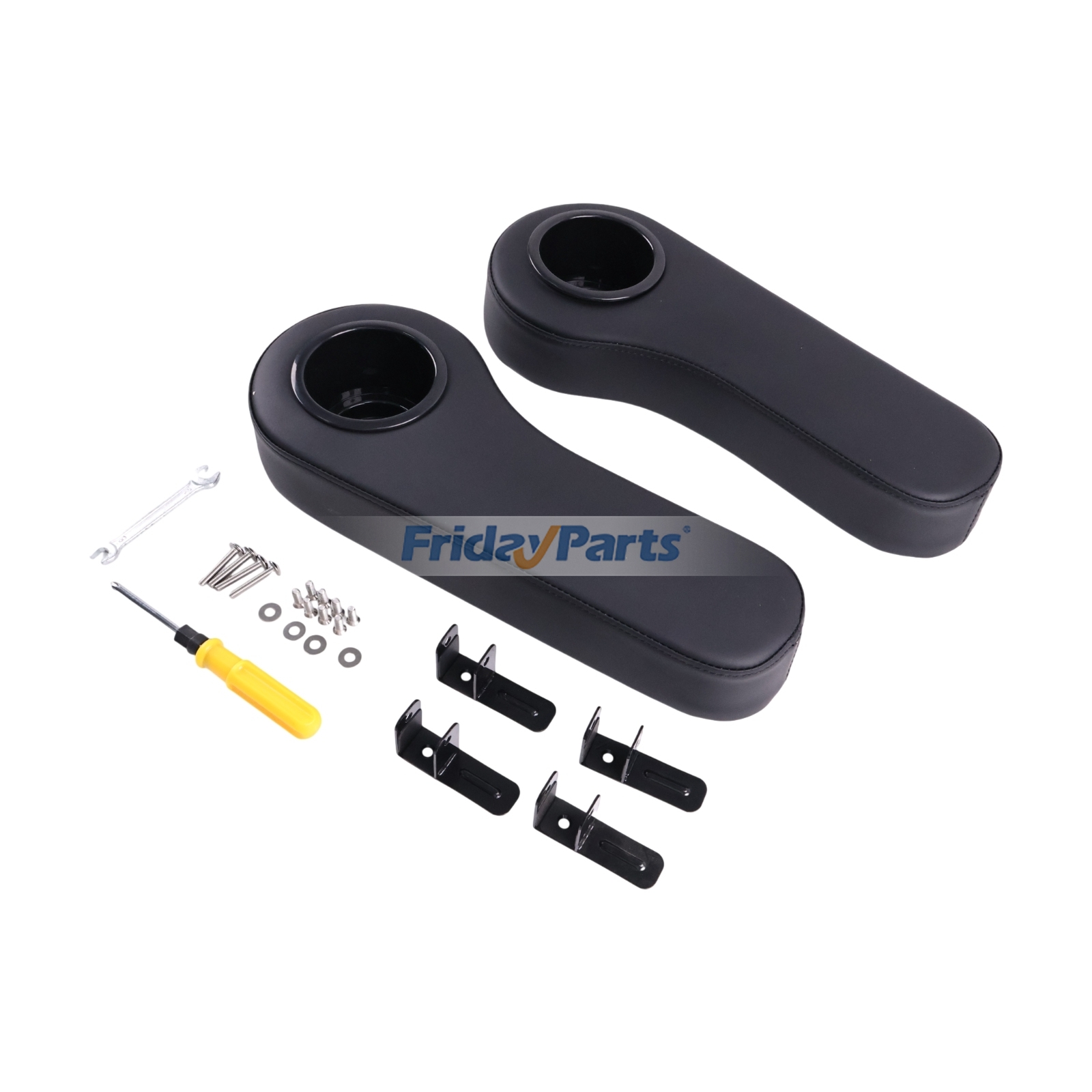 Golf Cart Rear Seat Kit Arm Rest Set with Cup Holder for Yamaha EZGO Club Car Golf Cart