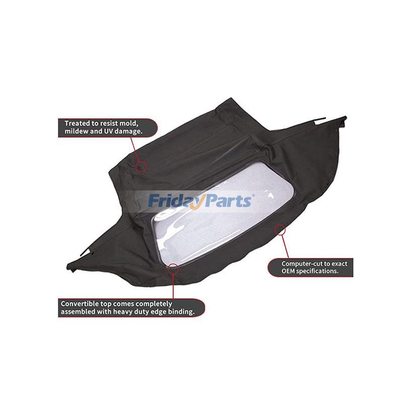 Black Plastic Window Convertible Soft Top MA13545 MA011-332 MA13PC for Mazda Miata