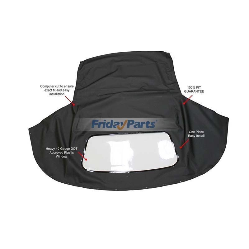 Black Convertible Soft Top w/ Plastic Window CC03823 for Chevrolet Camaro 1994-2002