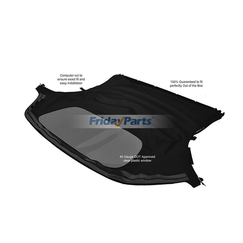 Black Canvas Soft Top For 1997-2002 Porsche Boxster 986 - DOT Approved Window