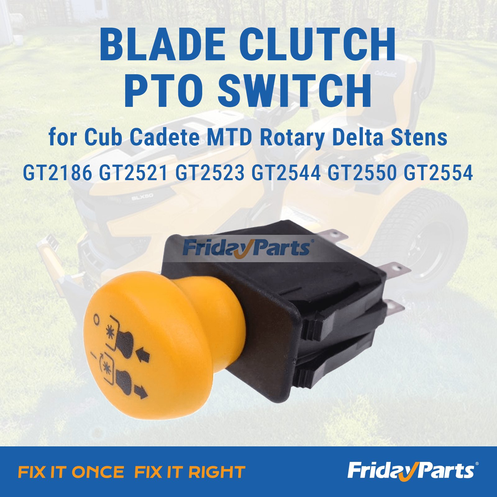 Interrupteur de prise de force d'embrayage de lame MTD Rotary Delta Stenspour Autres