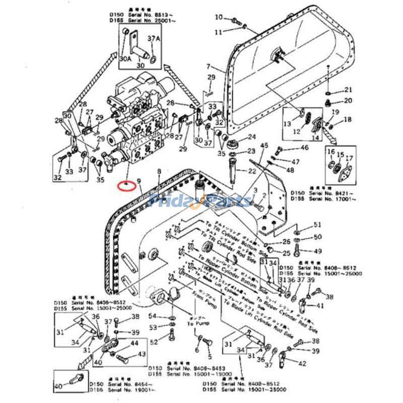 ブルドーザー ブレードリフトとリッパーバルブ