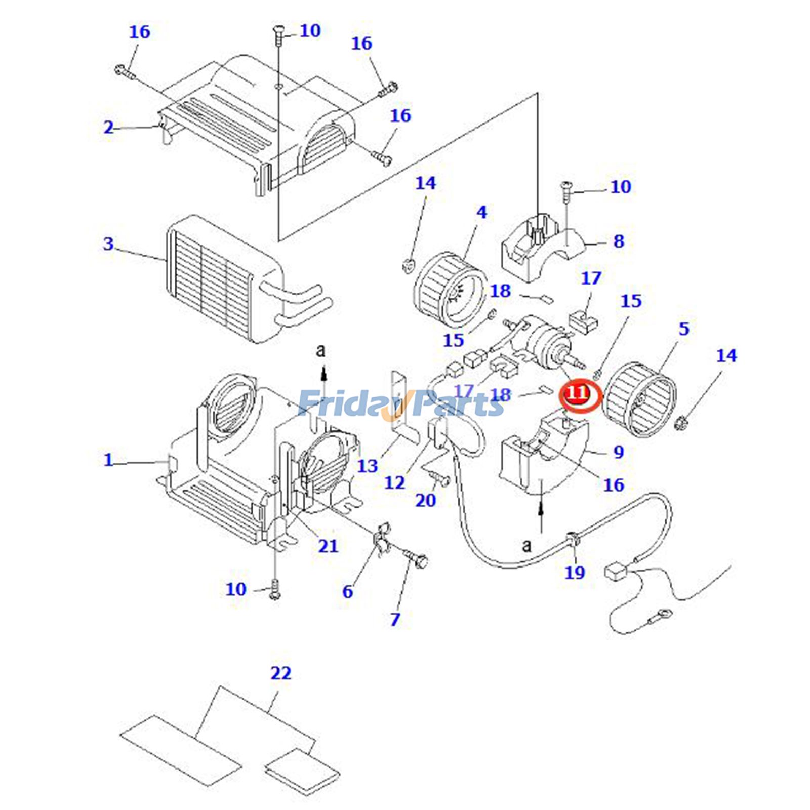 Blower Motor Assembly for Dozer,Excavator,Off-Road Truck
