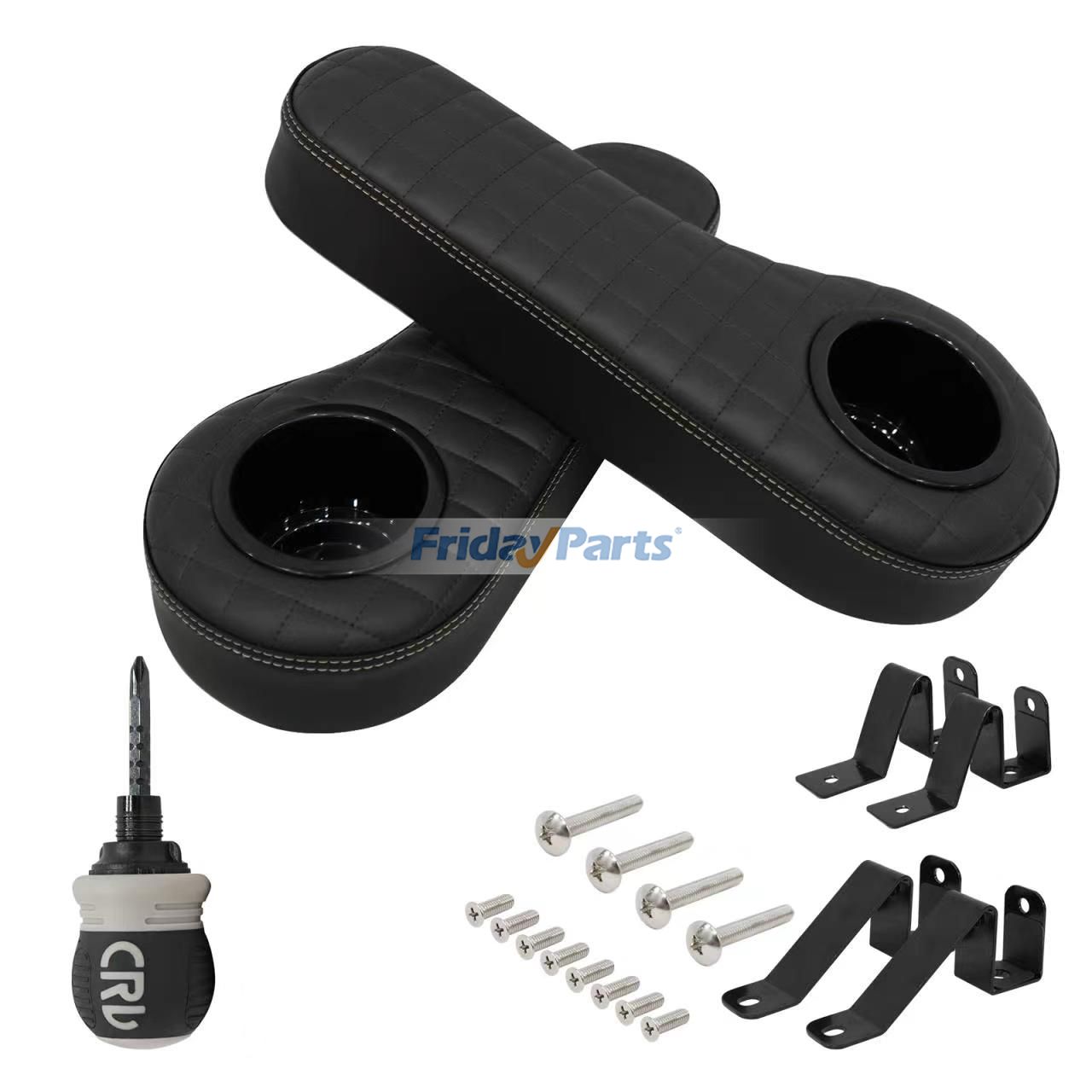 Accoudoir rabattable avec porte-gobelet pour voiturette de golf Club Car EZGO Yamaha