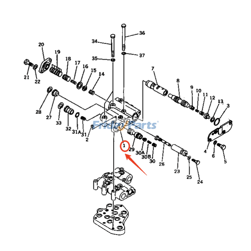 エクスカベーター ボディバルブトランスミッションコントロールバルブ