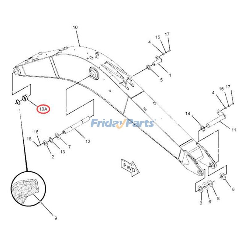 Boom Bushingerpillar CAT 328D for Excavator