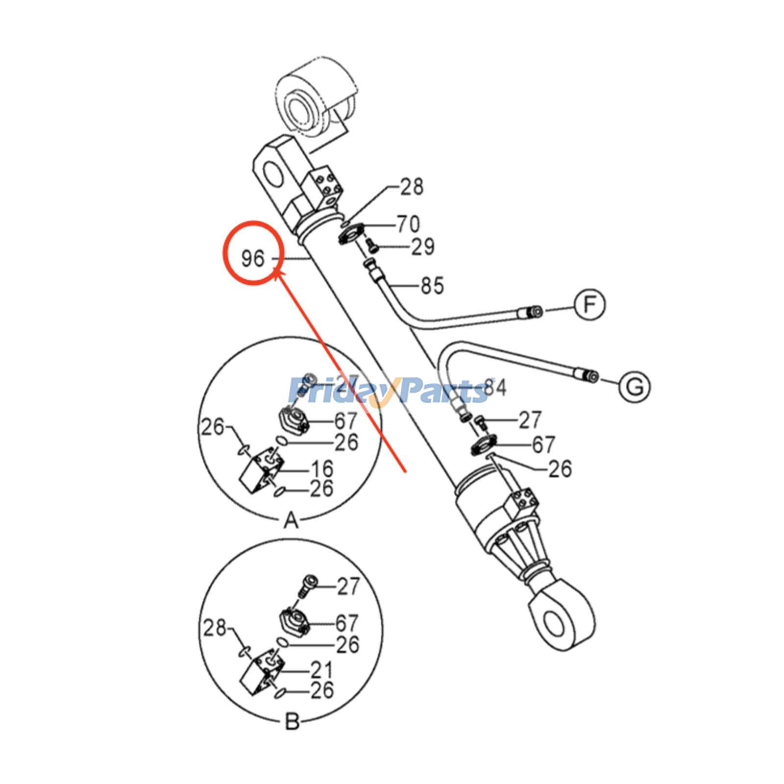Cilindro de pluma 4665310 para excavadora Hitachi EX1200-6 Para HITACHI