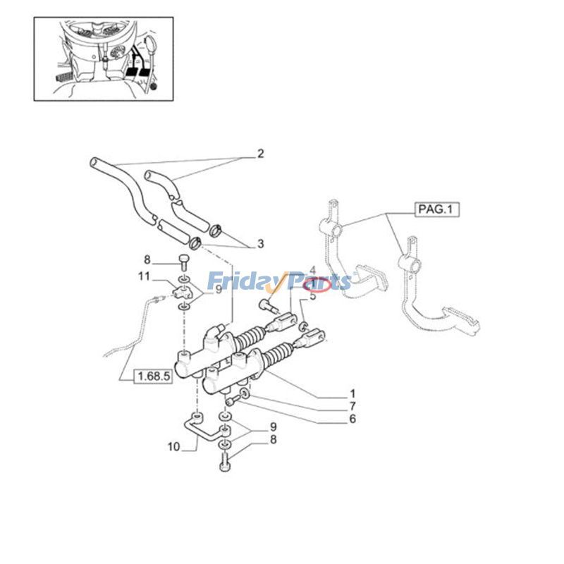 New Holland用トラクター用ブレーキマスターシリンダー
