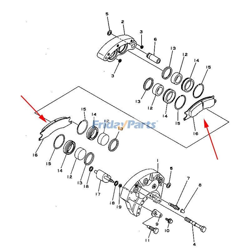ローダー ブレーキパッドホイール2個