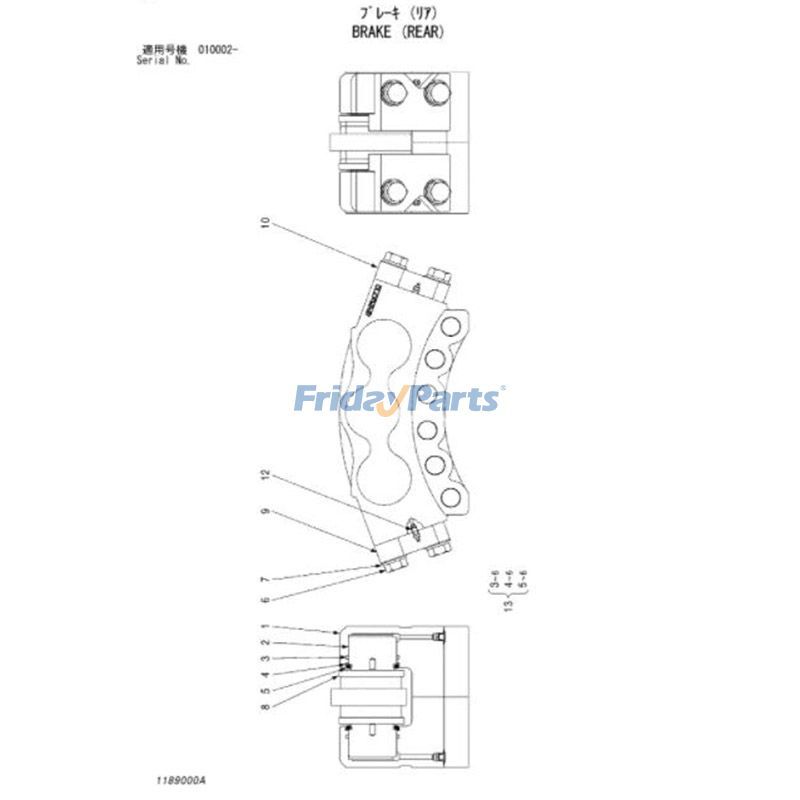 エクスカベーター ブレーキパッドダンプ