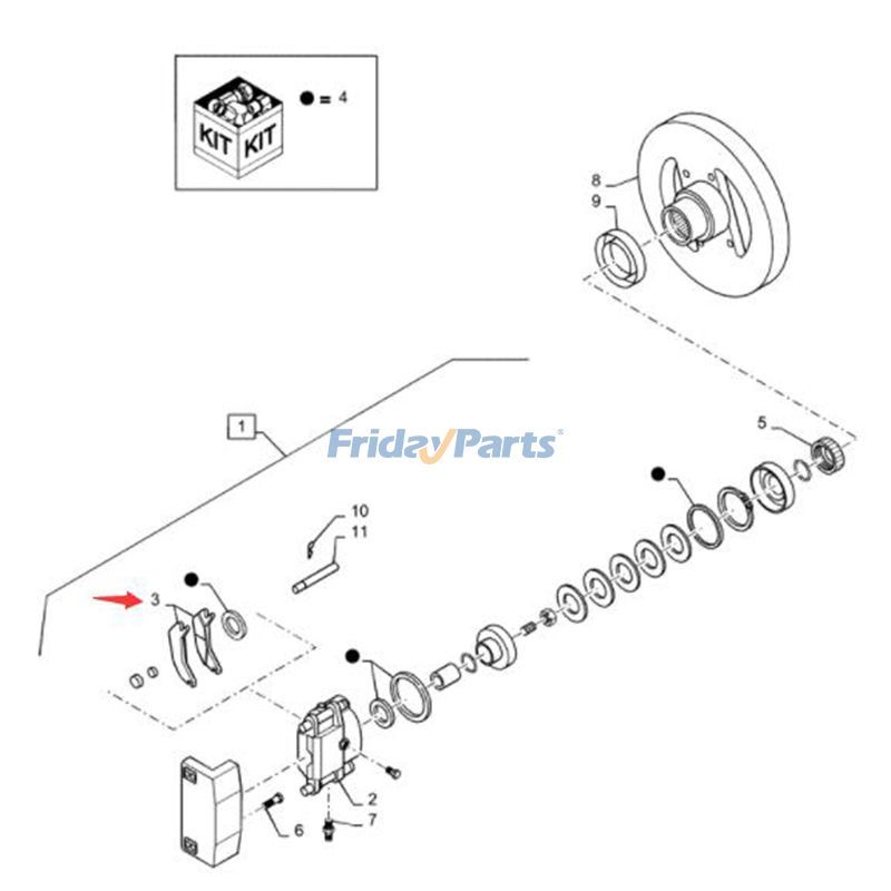 New Holland用ブレーキパッドキットホイール