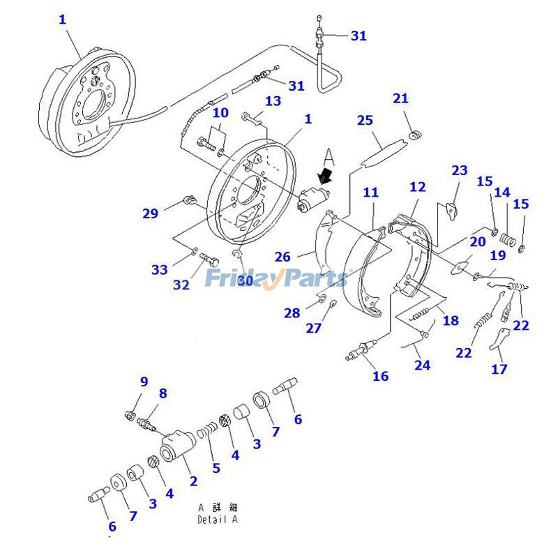 Brake Shoe FD14-15 FD15-17 FD18-18 FG14-15 FG18-18 For KOMATSU Forklift